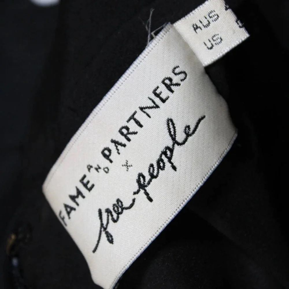 Fame & Partners x Free People The Sarr Polka Dot Wide Leg Jumpsuit 0 Black - Picture 5 of 5
